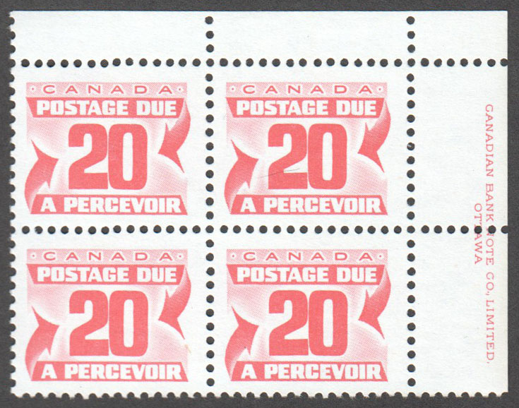 Canada Scott J38 MNH PB UR - Click Image to Close